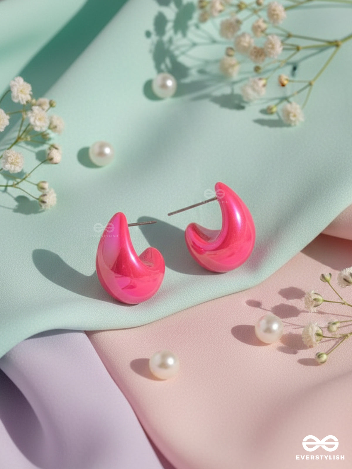 Pink Gloss Glaze- Bold, Glossy, And Funky Statement Studs