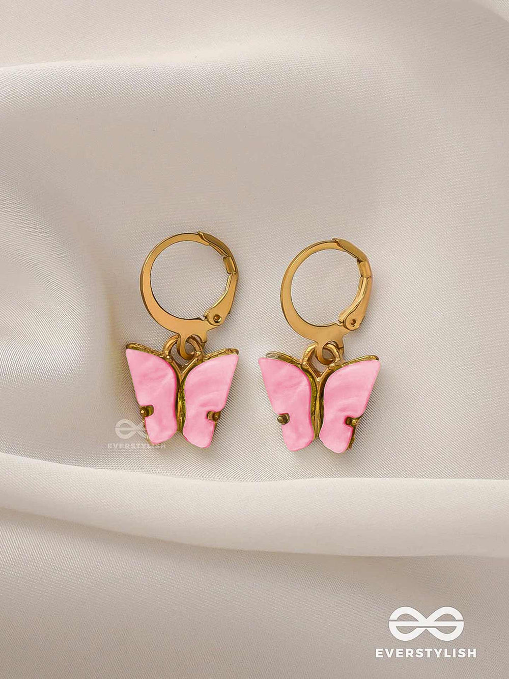 Take The Sky Like A Butterfly - Cute Dangler Earrings (Soft Pink)