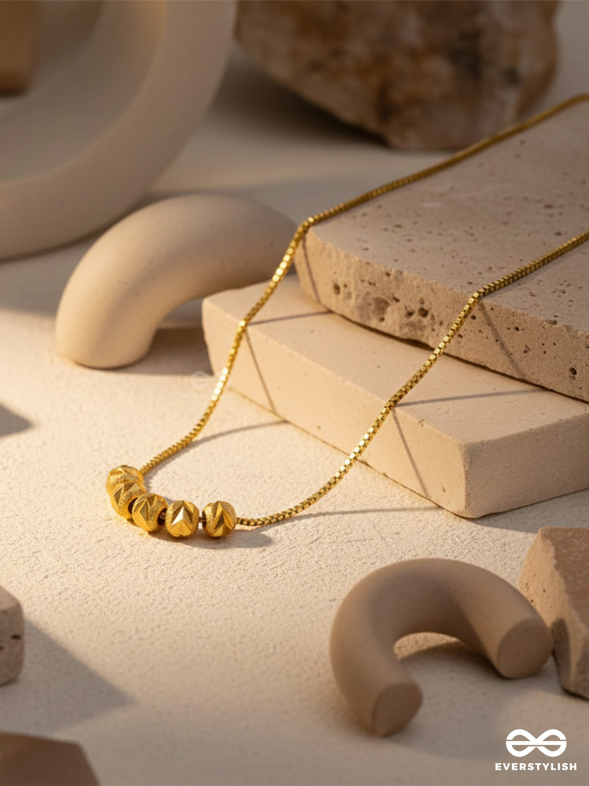 Gilded Grace- Classic Golden Bead Pendant