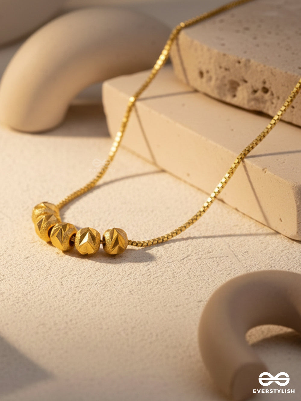 Gilded Grace- Classic Golden Bead Pendant