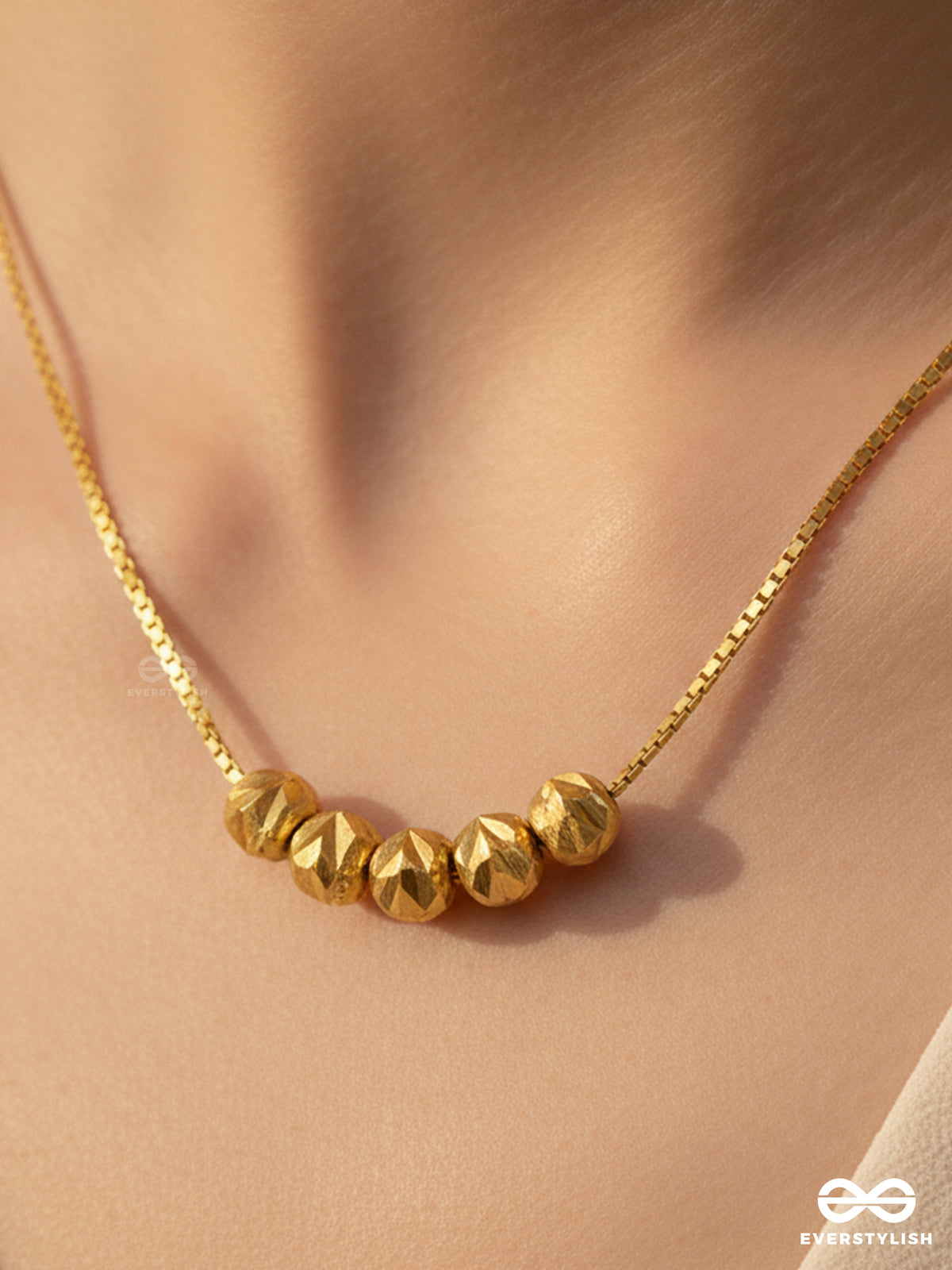 Gilded Grace- Classic Golden Bead Pendant