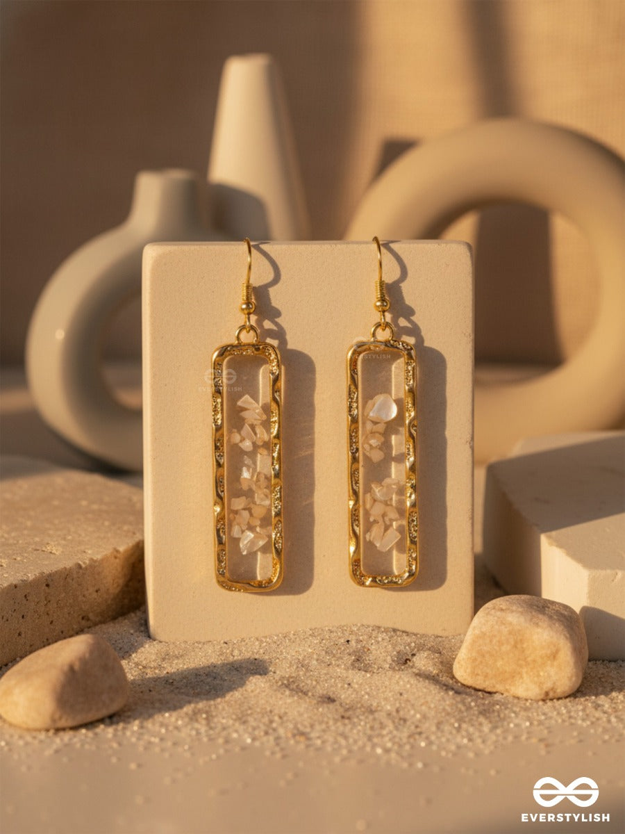 Golden Mirage - Glitter Resin Earrings