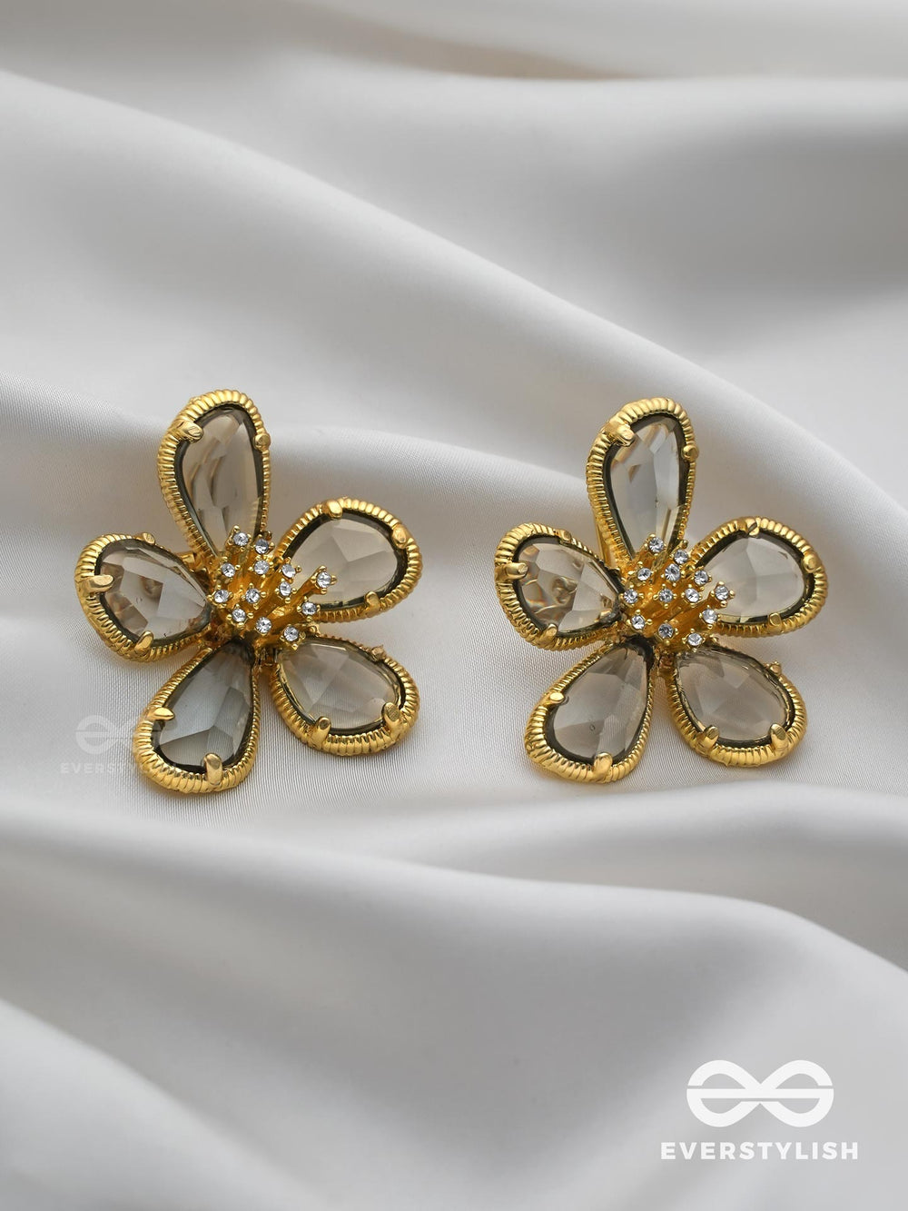 Crystal Glow - Glass Earrings Inlaid With Cubic Zicronia Stones