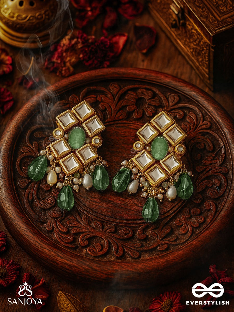 Anandasarita - River Of Bliss - Hand Embroidered Bridal Kundan Set With Choker Neckpiece, Earrings And Maangtika