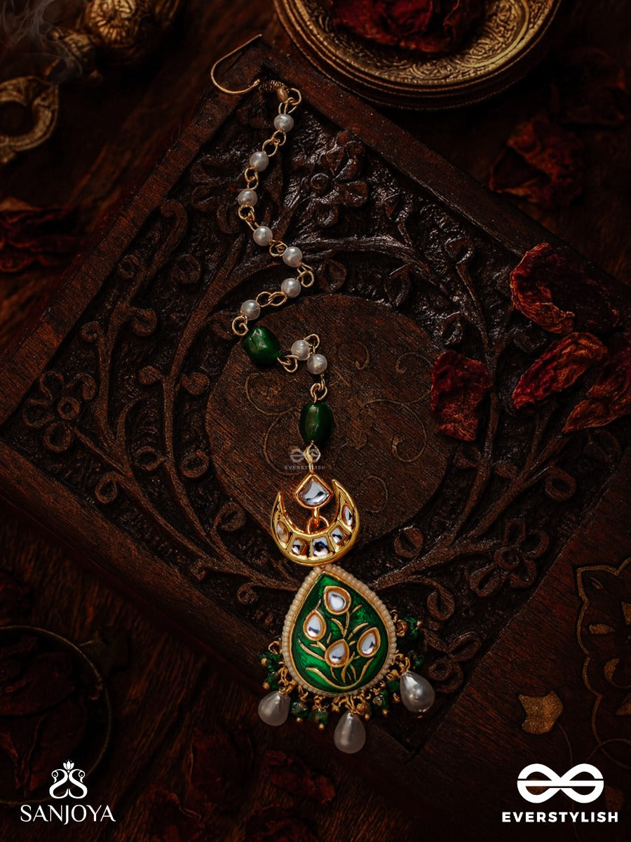 Hridayaprakriti - Nature Of The Heart - Hand Embroidered Bridal Kundan Set With Necklace, Earrings And Maangtika