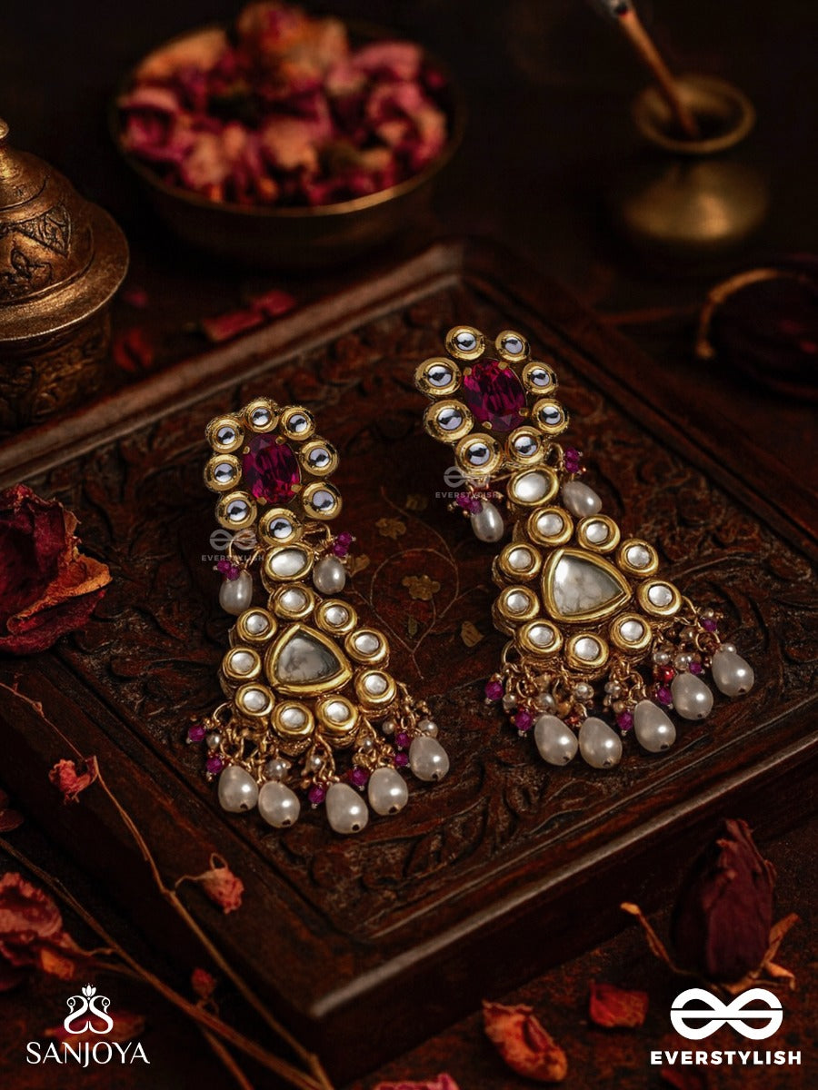 Premabhavini - Radiating Love - Hand Embroidered Bridal Kundan And Pearl Set With Necklace, Earrings And Maangtika