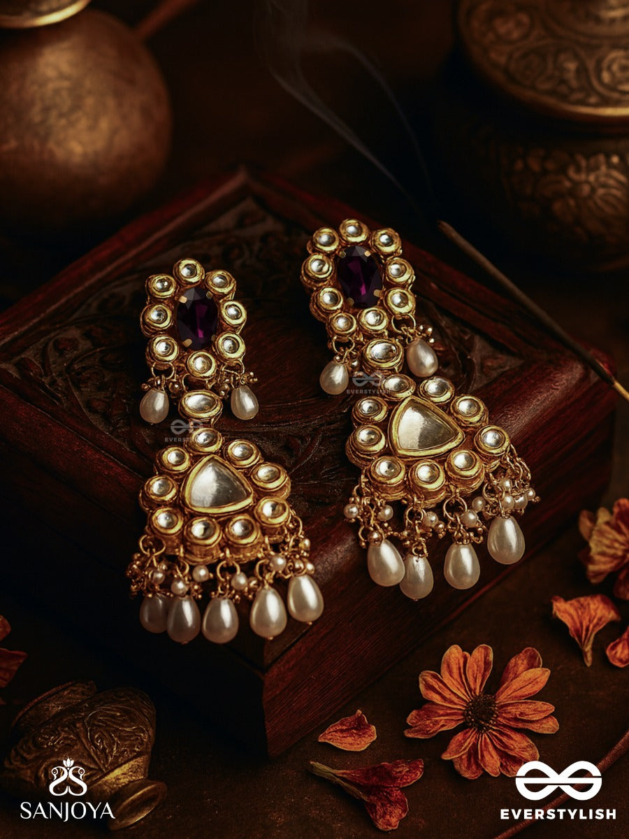 Amritamukta - Immortal Pearl - Hand Embroidered Bridal Kundan And Pearl Set With Necklace, Earrings And Maangtika