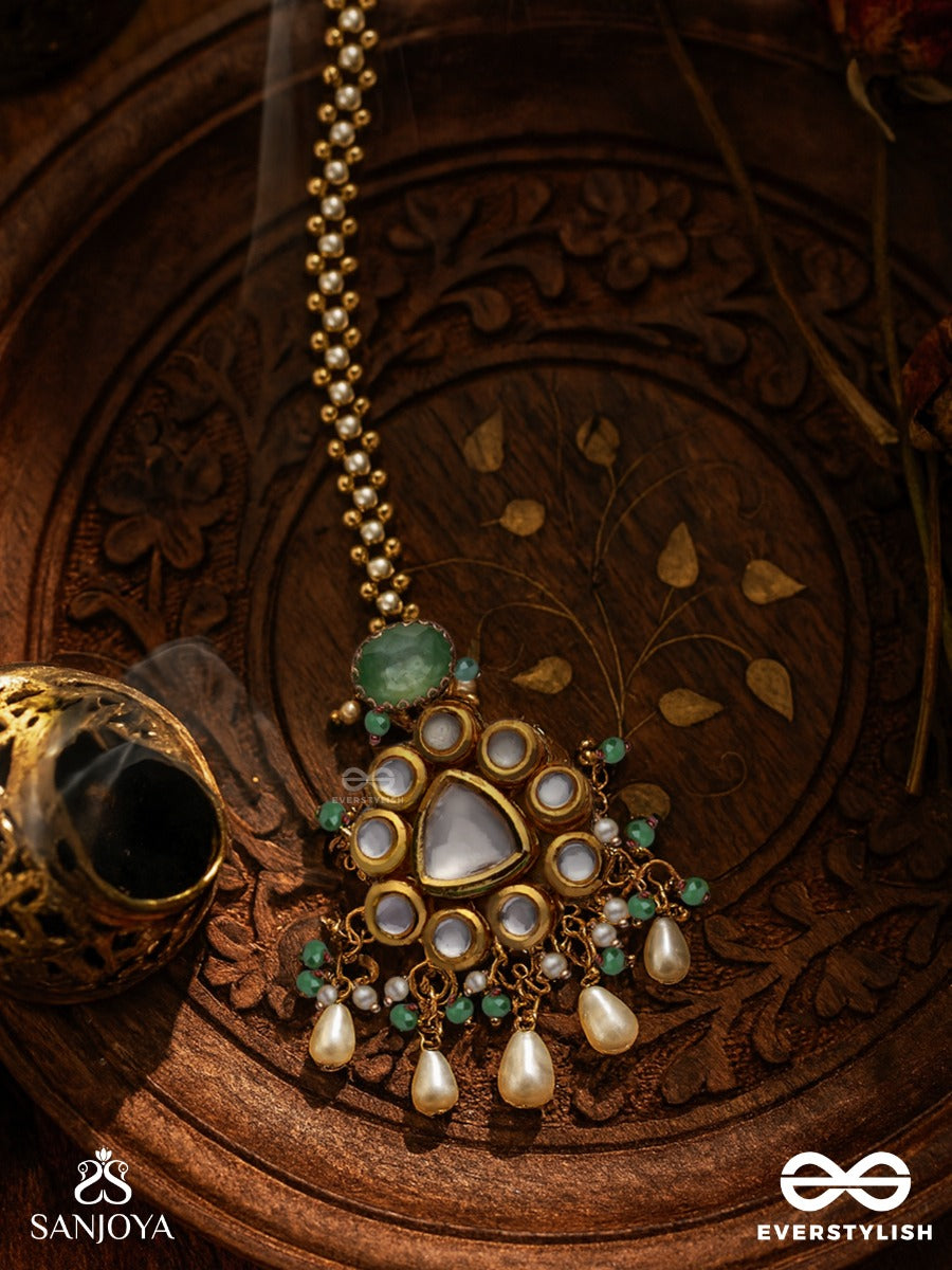 Madhurashri - Sweet Splendor - Hand Embroidered Bridal Kundan And Pearl Set With Necklace, Earrings And Maangtika
