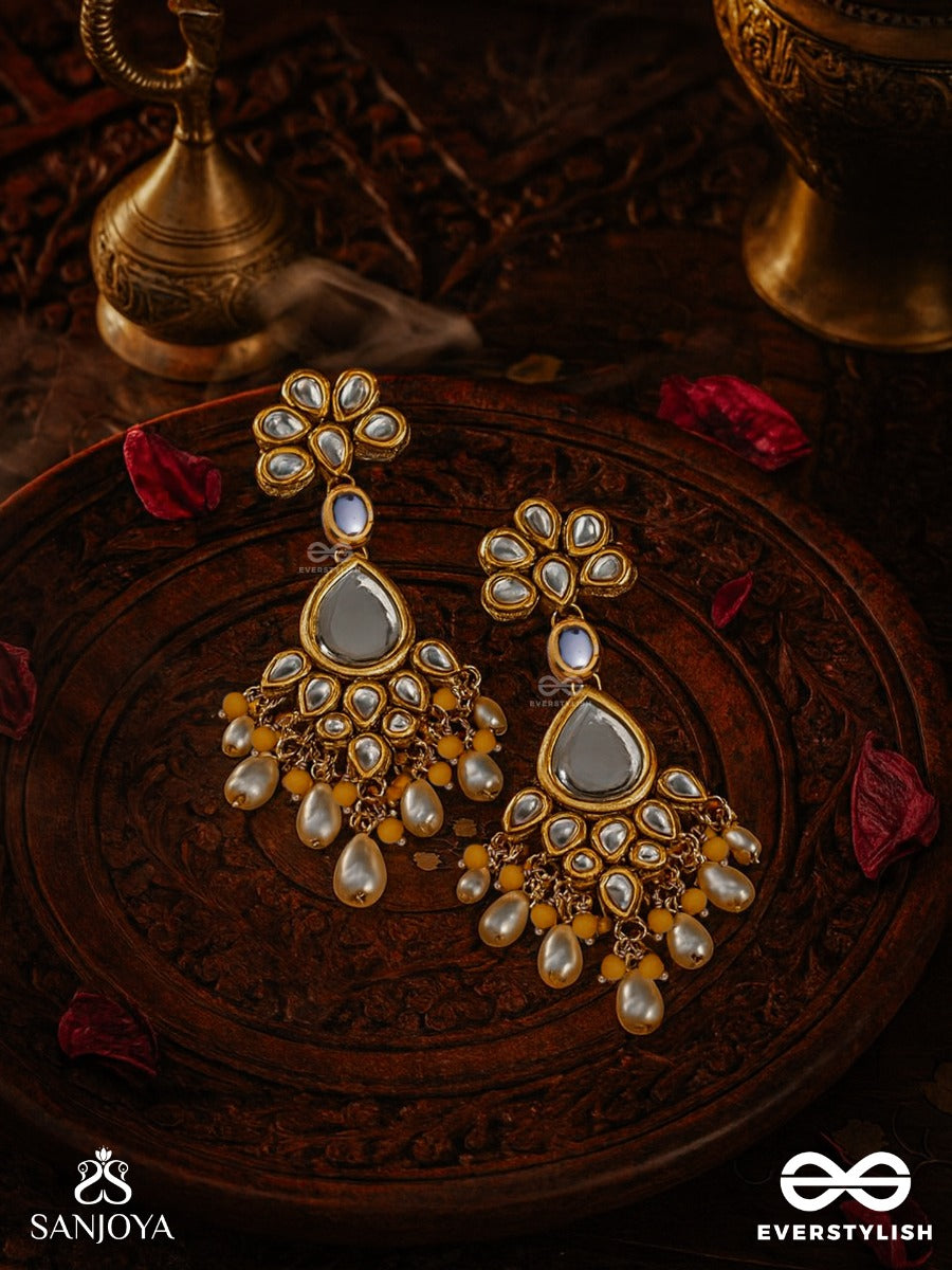 Mangalaprabha - Auspicious Radiance - Hand Embroidered Bridal Kundan And Pearl Set With Necklace, Earrings And Maangtika