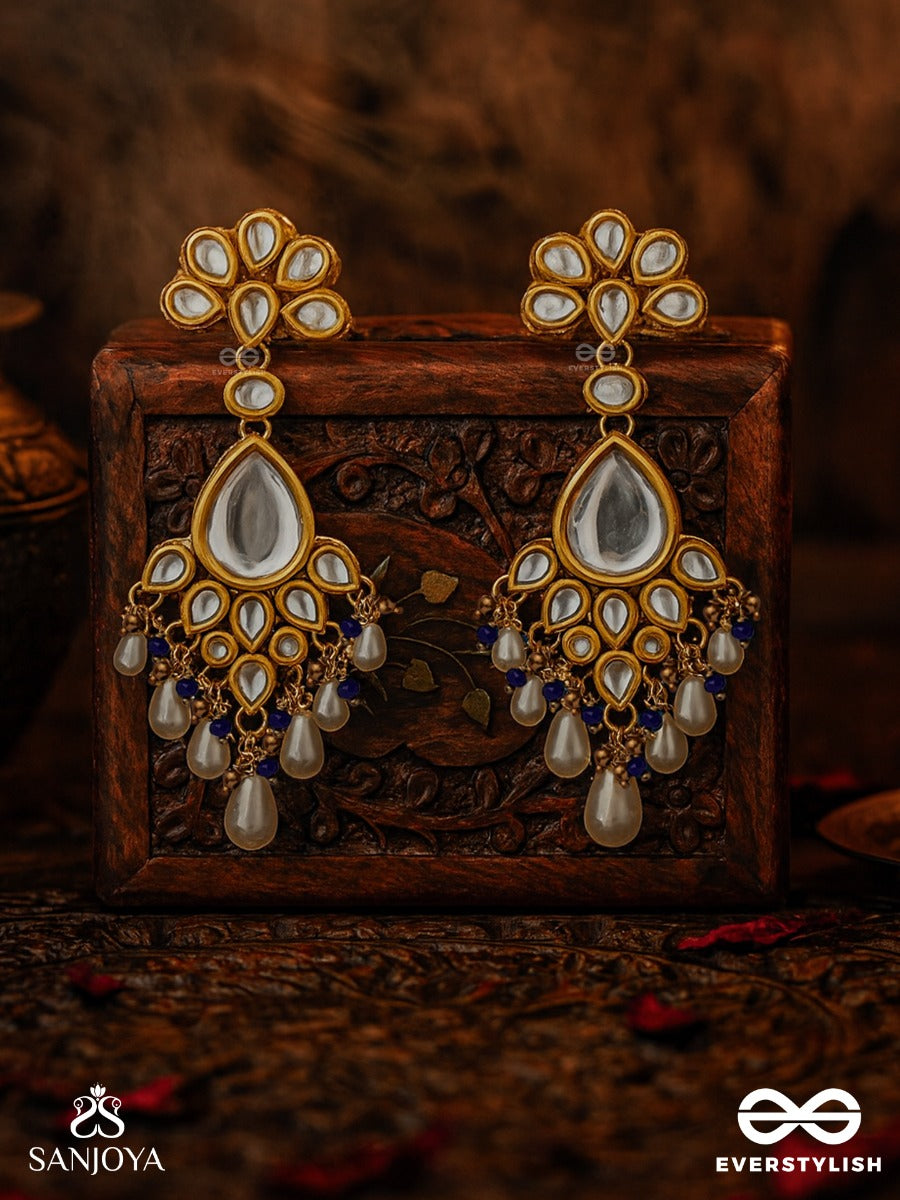 Jalanirmala - Pure Water - Hand Embroidered Bridal Kundan And Pearl Set With Necklace, Earrings And Maangtika