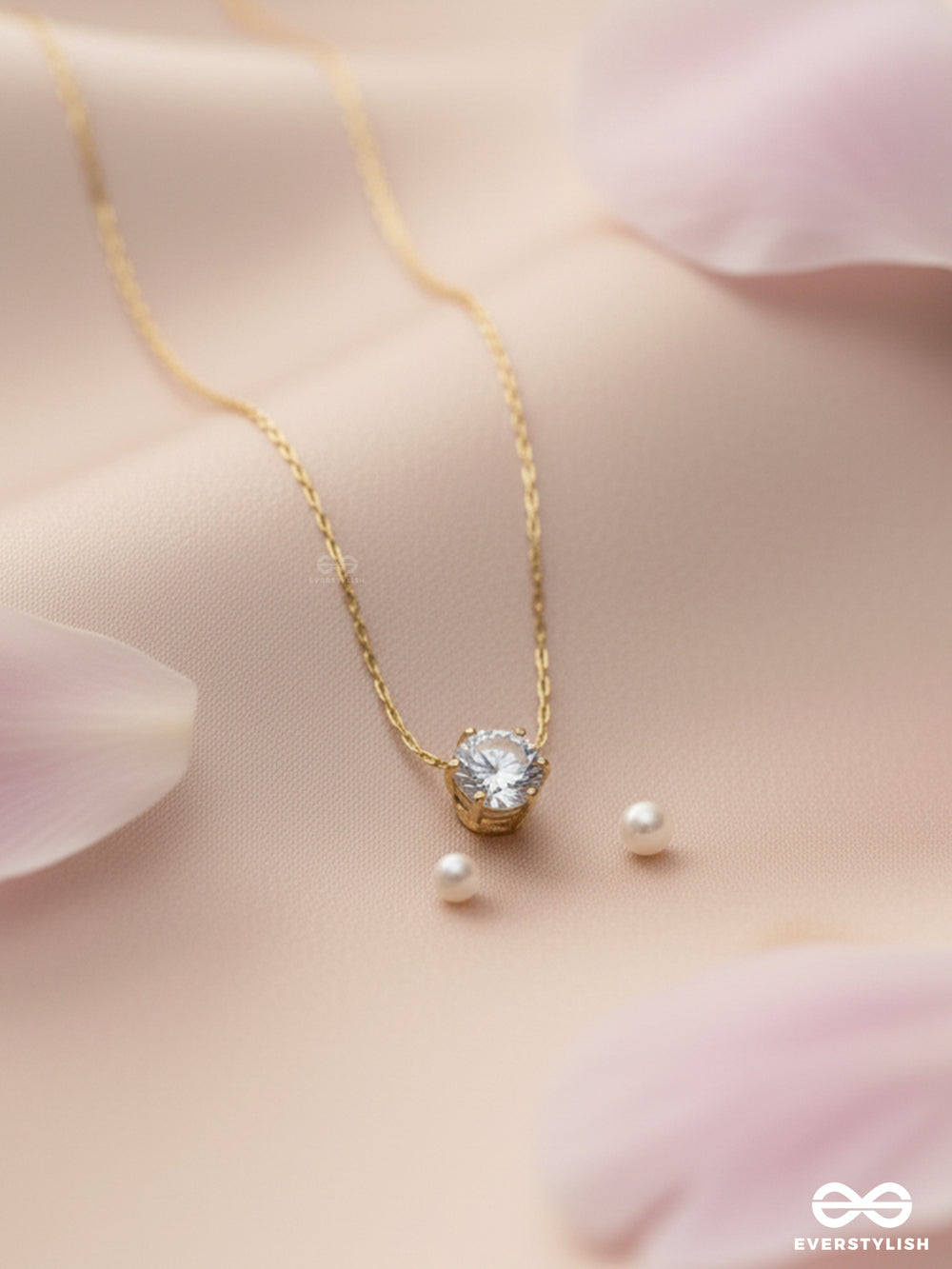 Aura Gleam - Timeless Dainty Stainless Steel White CZ Pendant