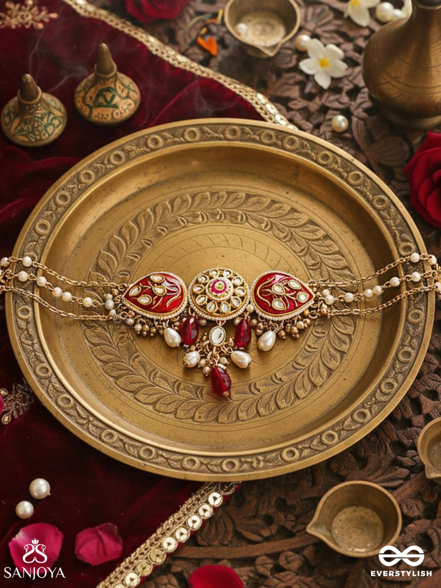Arunamukhi- Face Of The Red Sun - Handmade Kundan Set With Necklace And Earrings