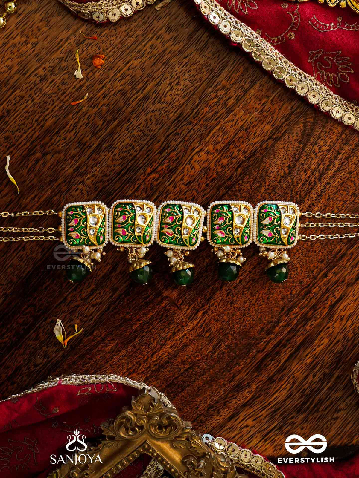 Vanashree - Queen Of The Forest- Handmade Kundan Set With Necklace And Earrings