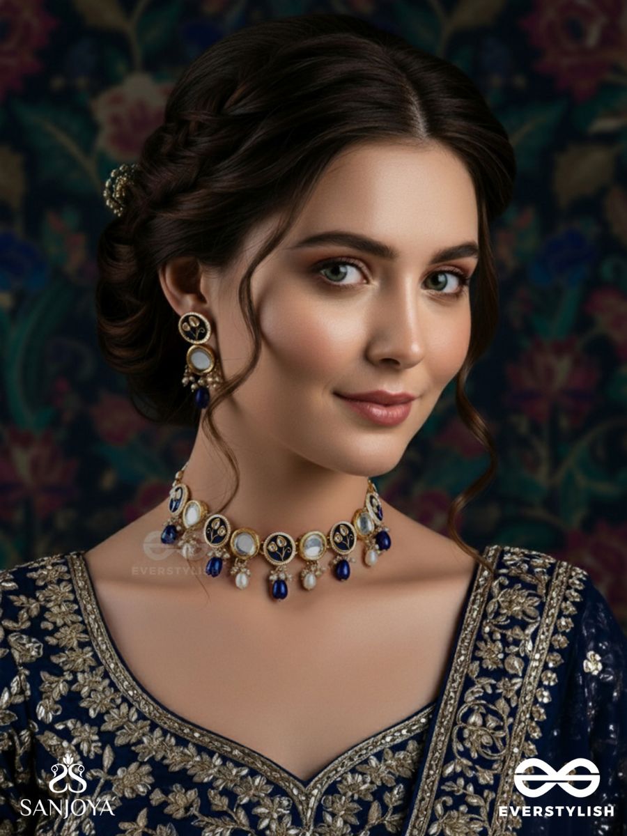 Shitala - Cool And Calm- Handmade Kundan Set With Necklace And Earrings