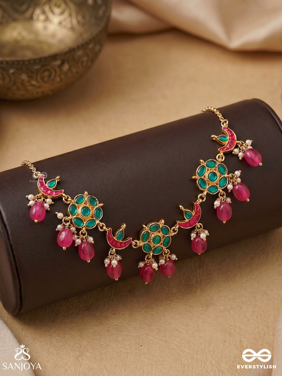 Anuraga - Love's Embrace - Heritage-Inspired Kundan Polki Choker With Dainty Beaded Drops