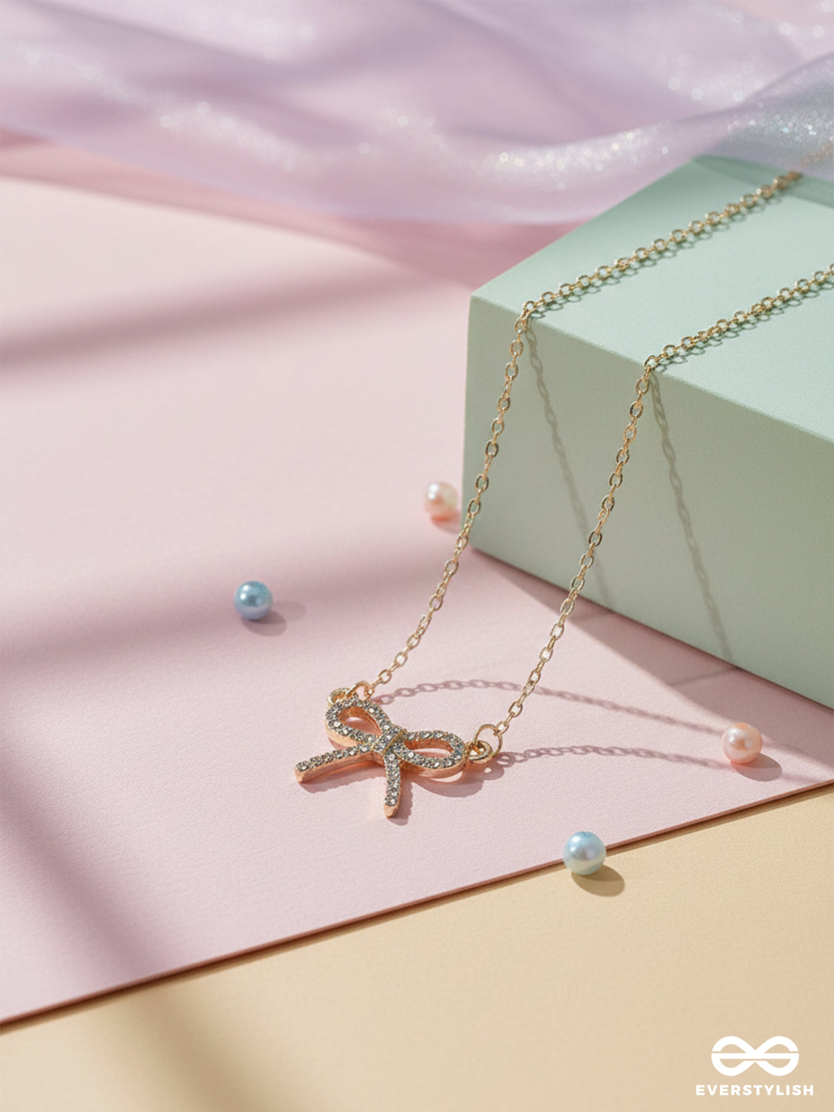 Tied In Gold- Minimalist Bow Neckpiece