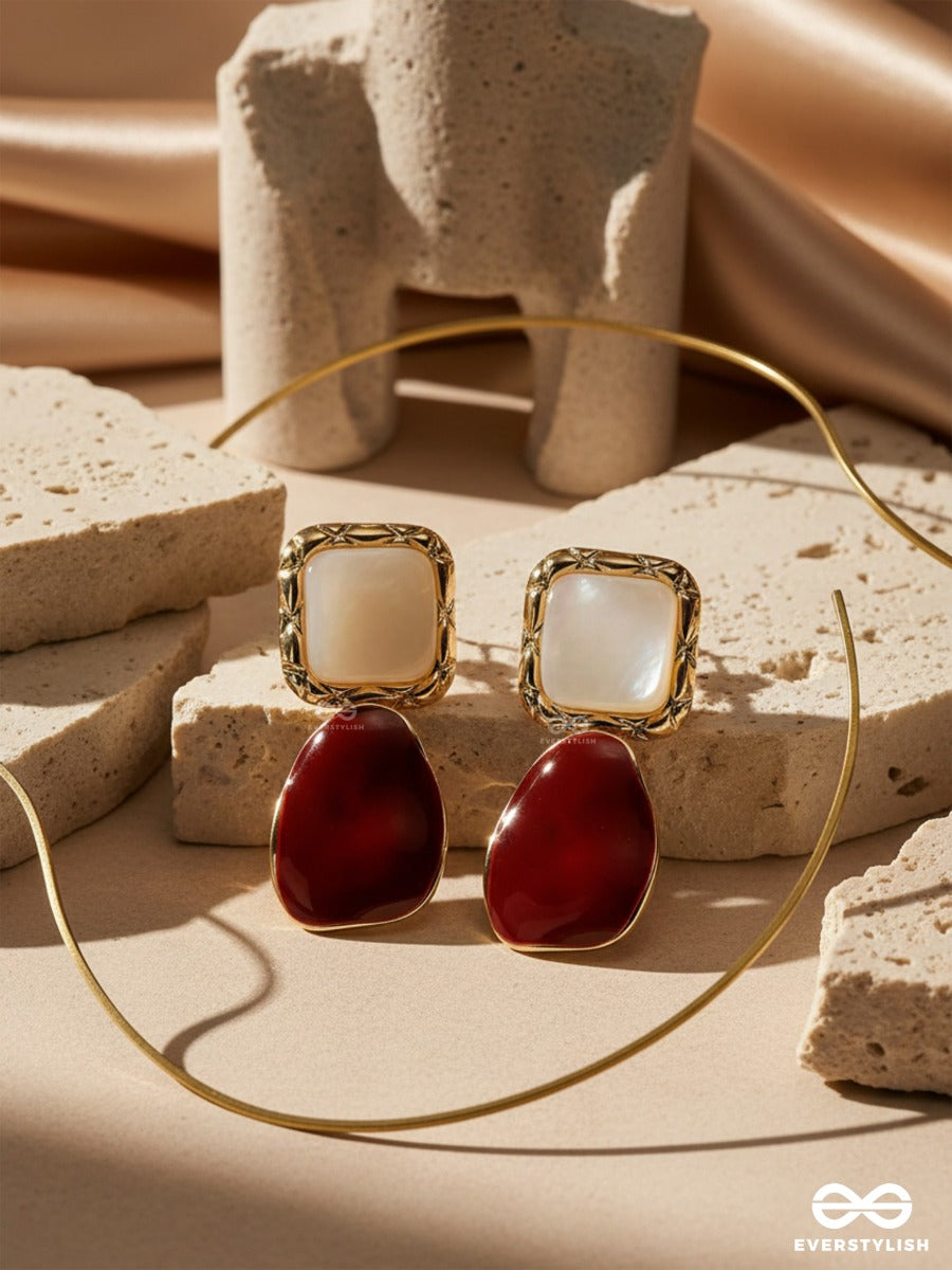 Scarlet Lustre- Classy Dual-Tone Drop Earrings