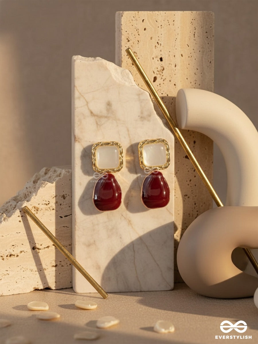 Scarlet Lustre- Classy Dual-Tone Drop Earrings