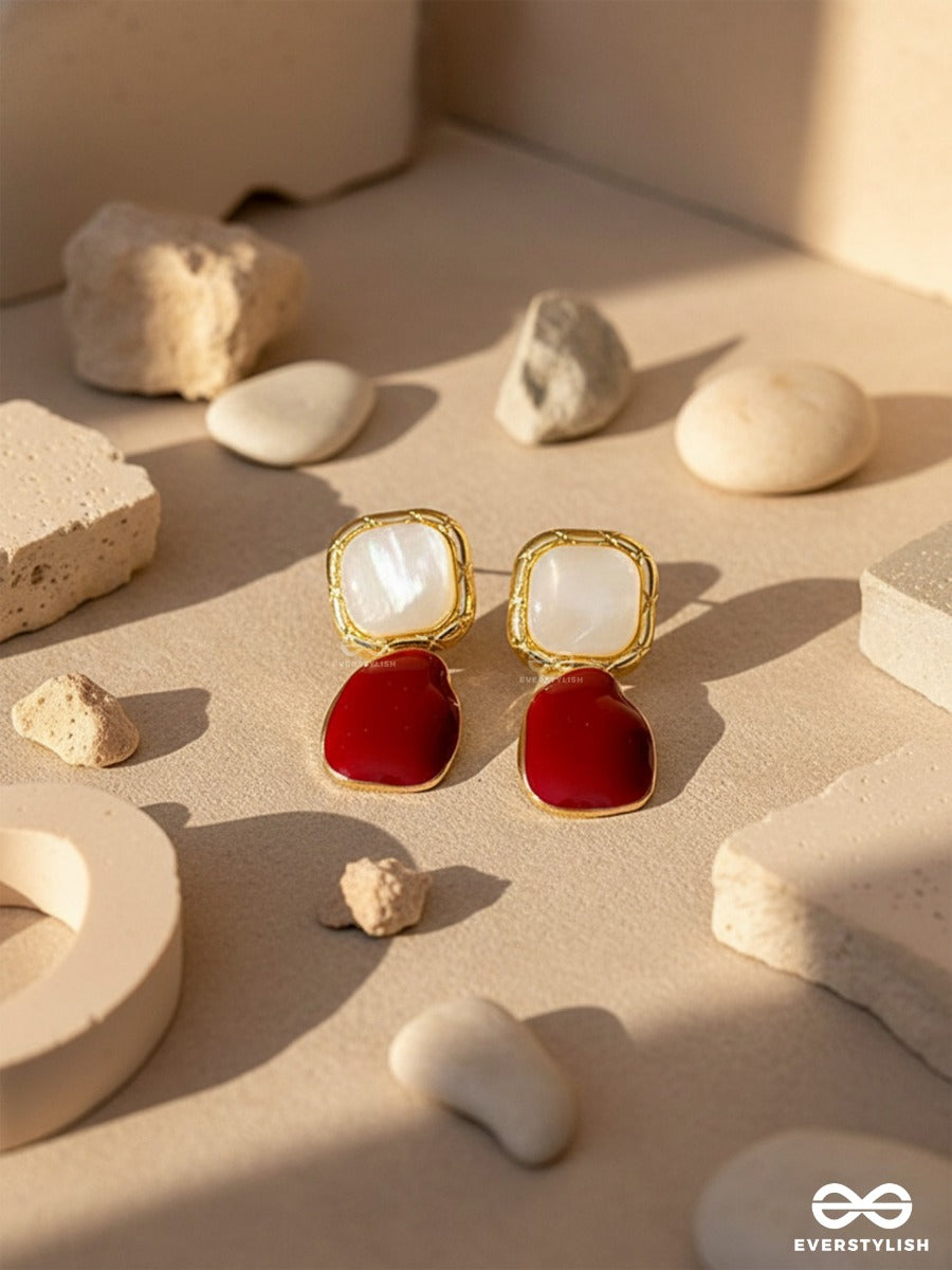 Scarlet Lustre- Classy Dual-Tone Drop Earrings