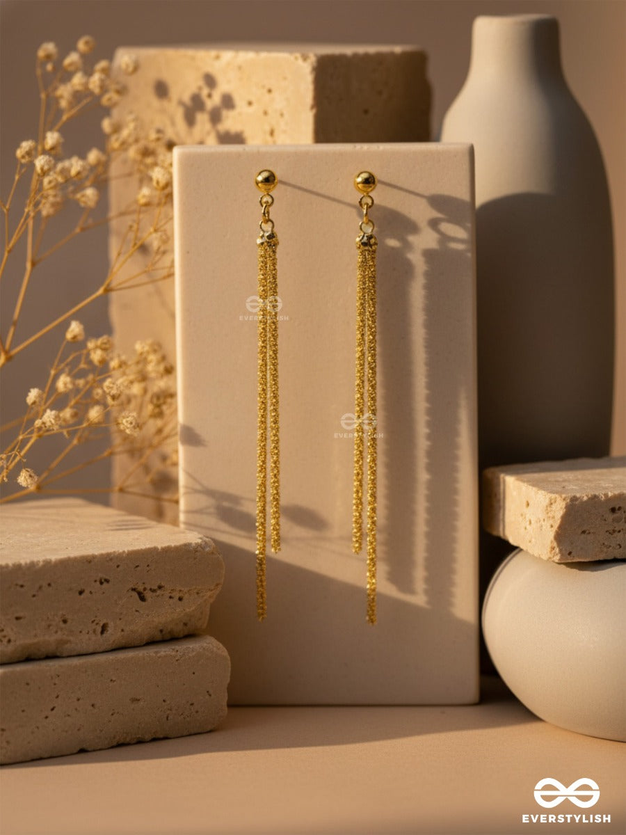 Aurora Drizzle - Delicate Gold Strand Danglers