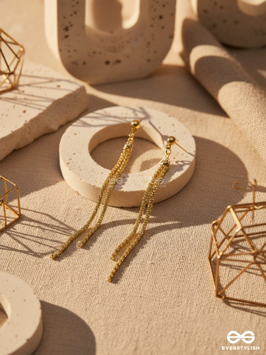 Aurora Drizzle - Delicate Gold Strand Danglers