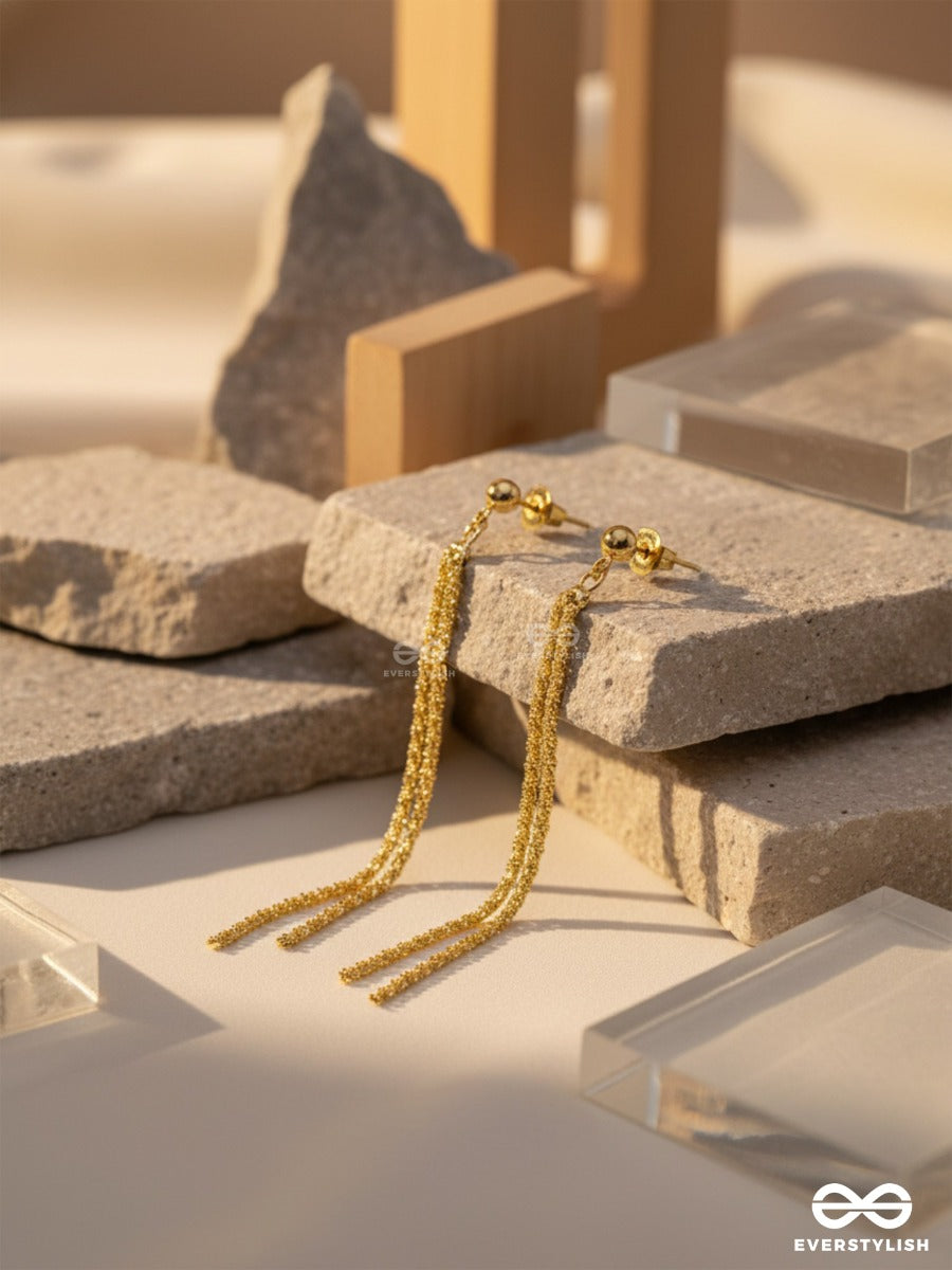 Aurora Drizzle - Delicate Gold Strand Danglers