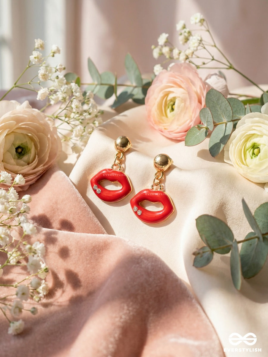 Kiss & Bling - Playful Lip-Shaped Earrings