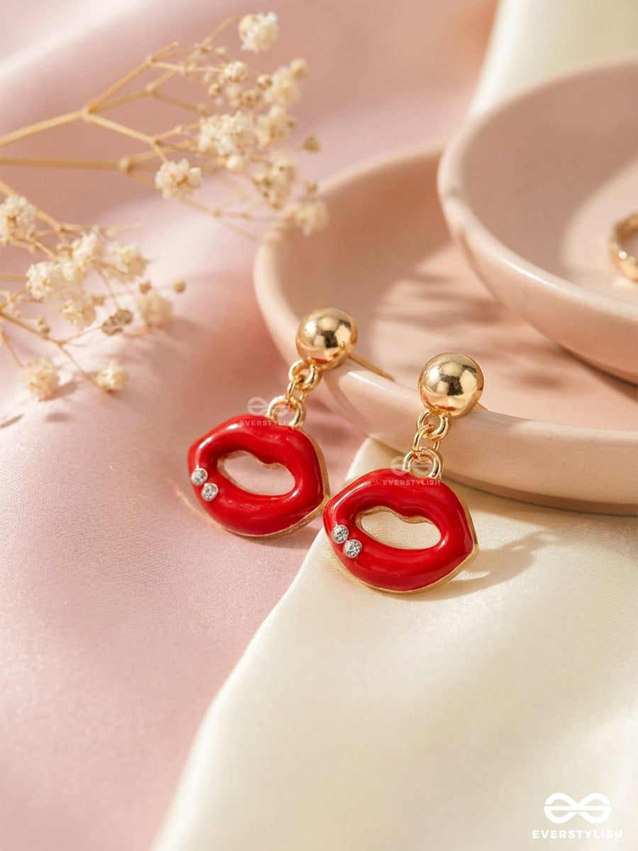 Kiss & Bling - Playful Lip-Shaped Earrings