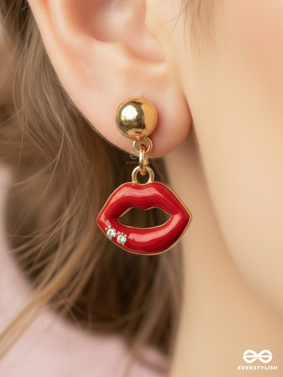 Kiss & Bling - Playful Lip-Shaped Earrings
