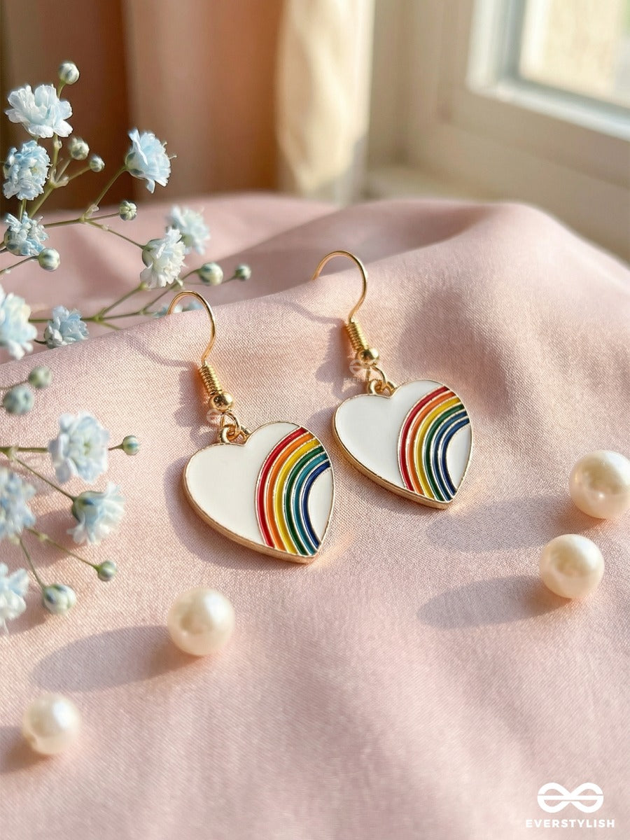 Rainbow Gleam - Bright Heart Hook Earrings