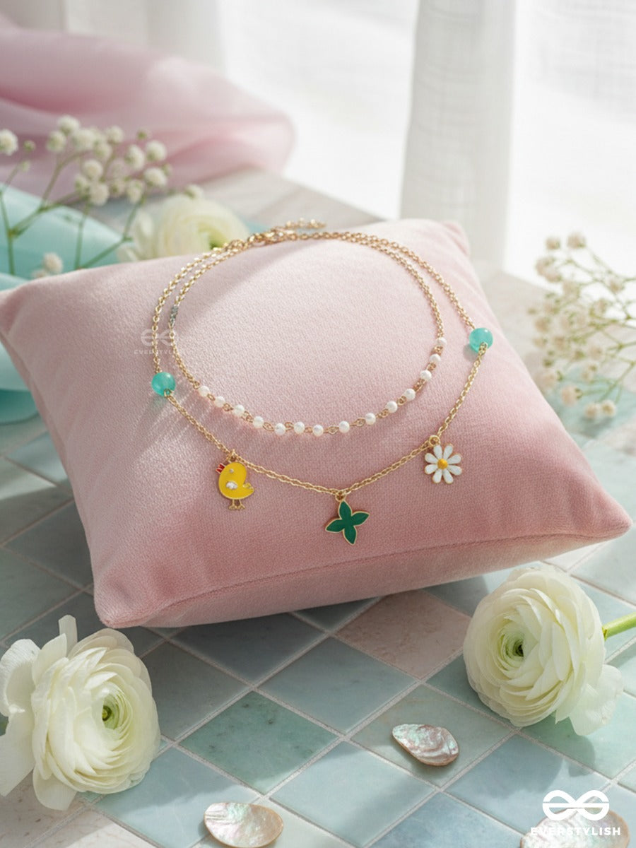 Sun & Bloom - Golden Necklace With Charms