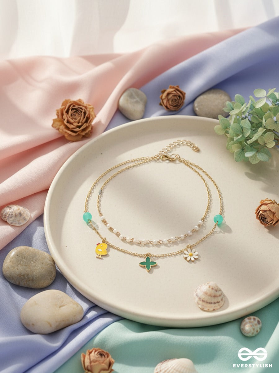 Sun & Bloom - Golden Necklace With Charms