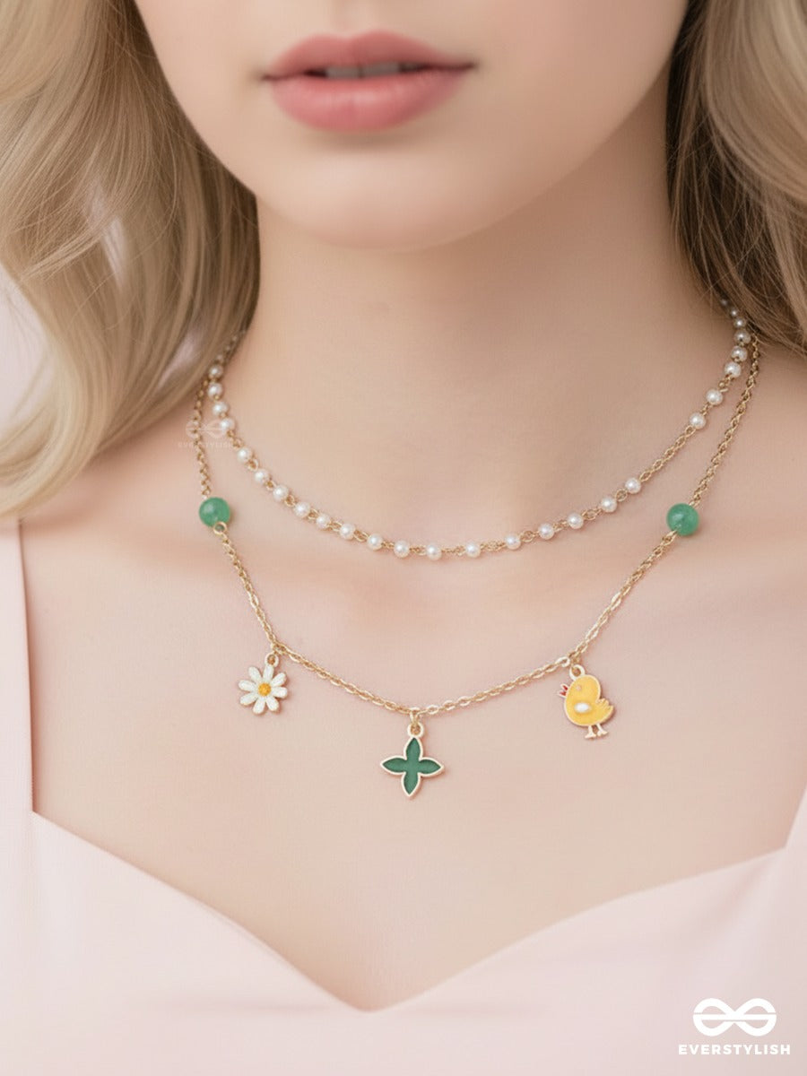 Sun & Bloom - Golden Necklace With Charms