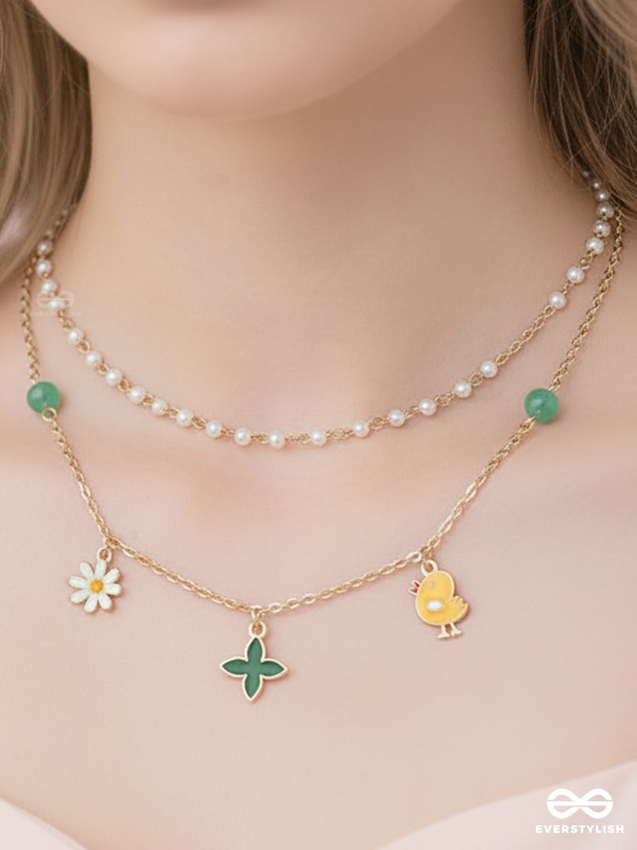Sun & Bloom - Golden Necklace With Charms