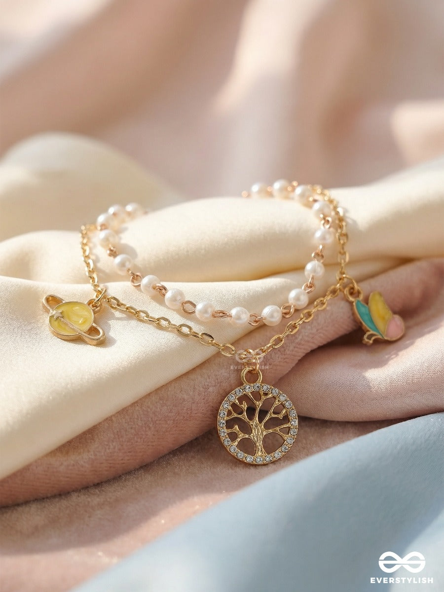 Pearly Orbit - Golden Pearl Bracelet
