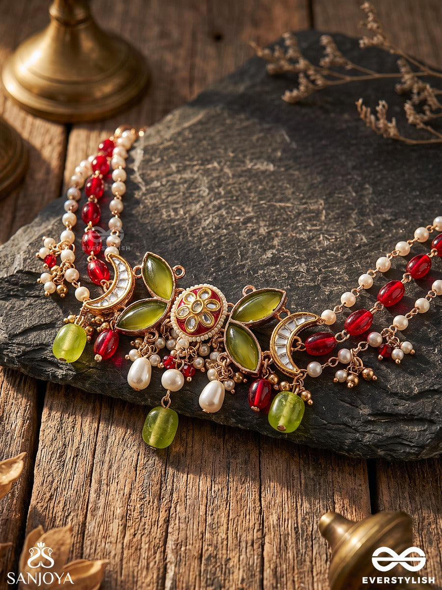 Gaurisha - Sacred Grace - Elegant Necklace With Structured Form And Cascade Details
