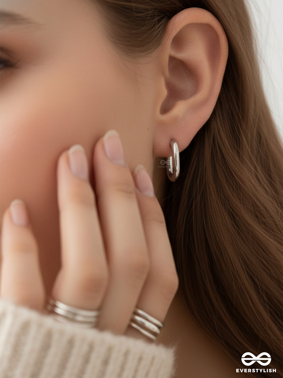 Glint Hoops- Minimalistic Silver Hoops
