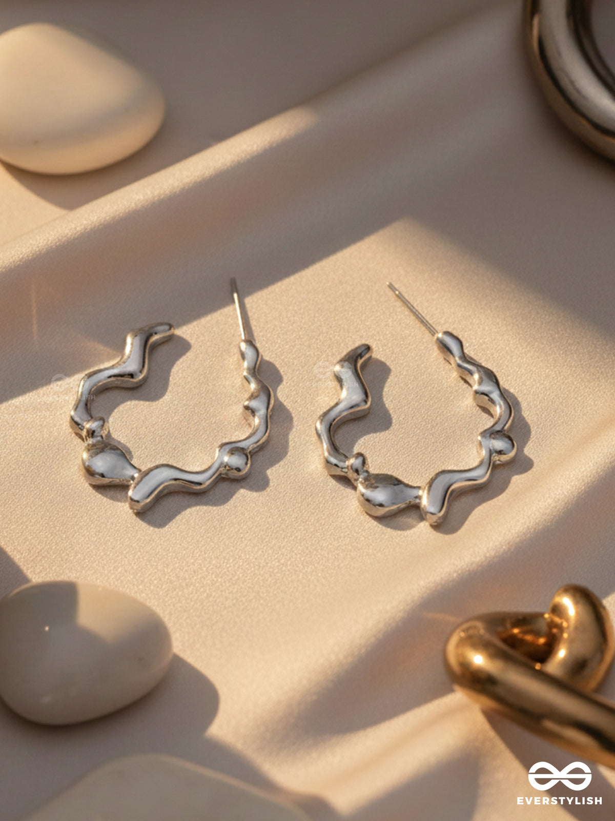 Liquid Loop- Gleaming Silver Hoops