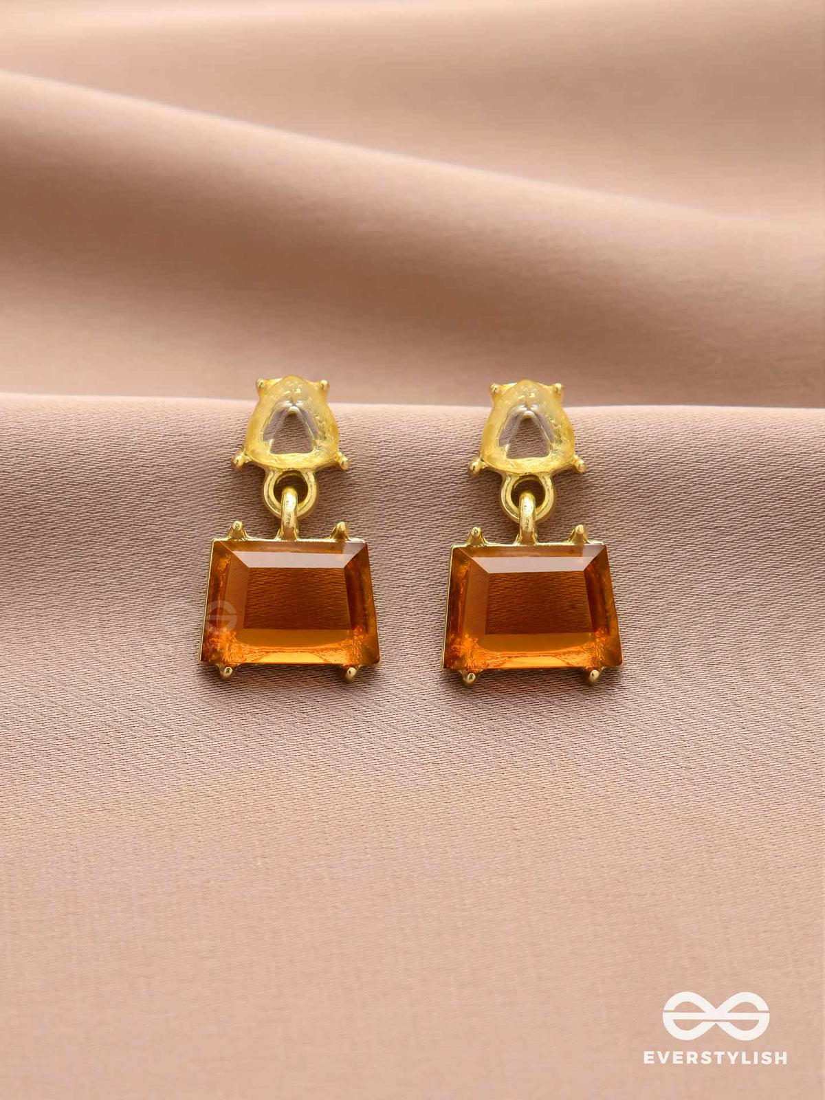 Honey Drop- Elegant Drop Earrings With Warm Amber Gemstones