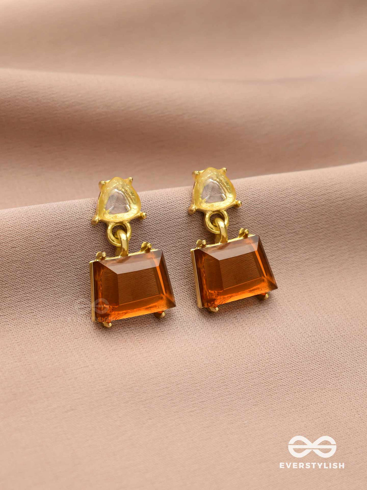 Honey Drop- Elegant Drop Earrings With Warm Amber Gemstones
