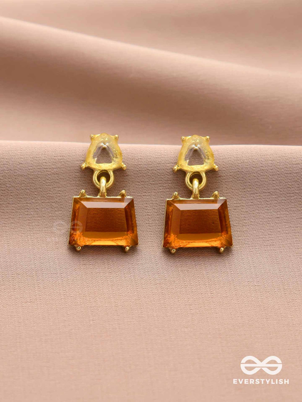 Honey Drop- Elegant Drop Earrings With Warm Amber Gemstones