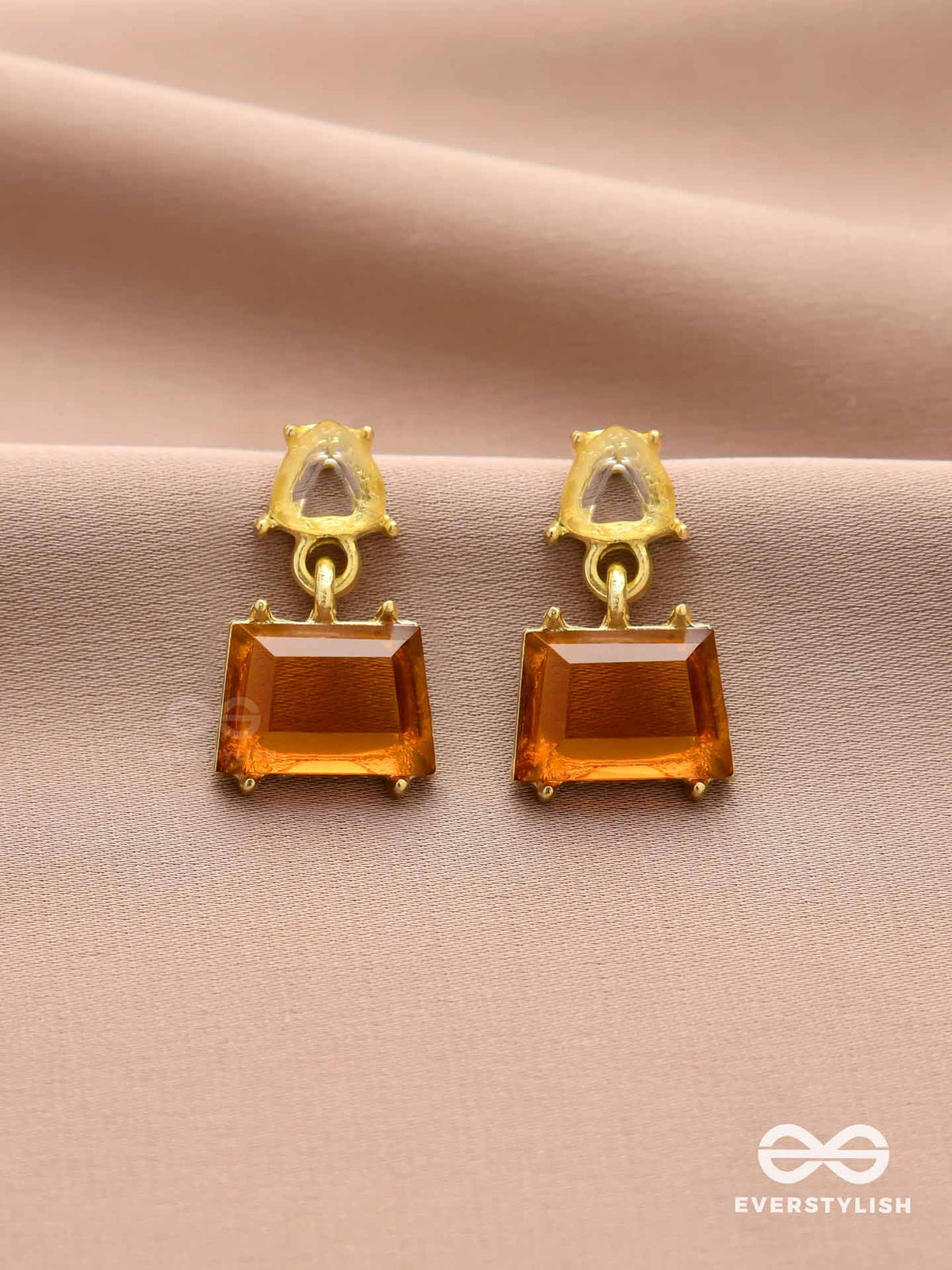 Honey Drop- Elegant Drop Earrings With Warm Amber Gemstones