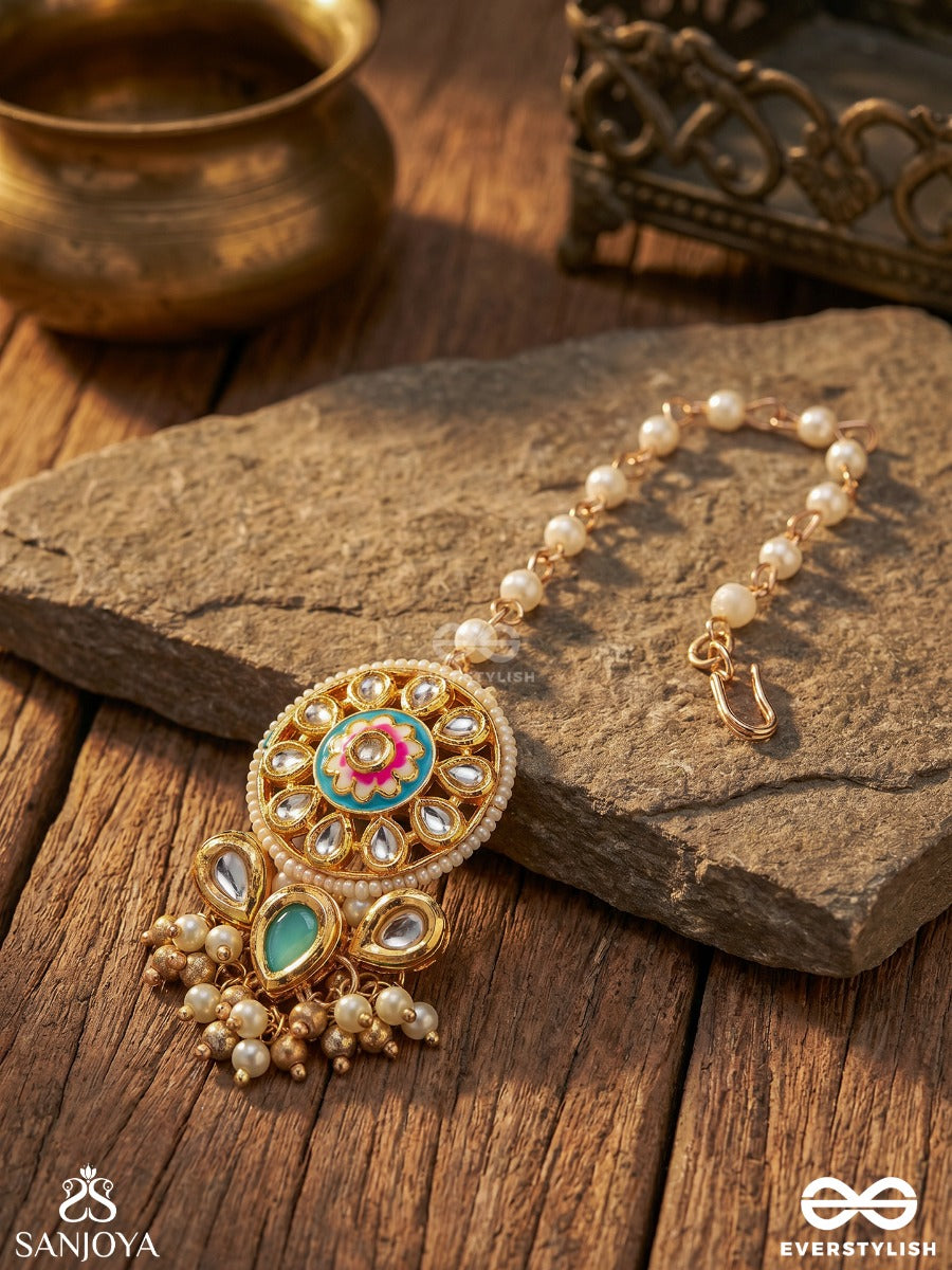 Taralprabha - Liquid Radiance - Elegant Maangtika With Ornamental Form And Dangling Elements