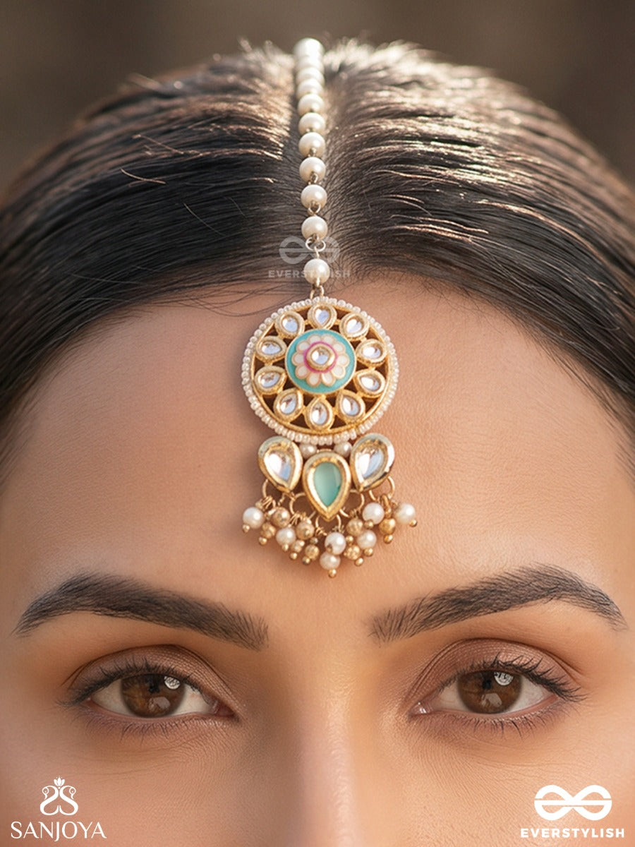 Taralprabha - Liquid Radiance - Elegant Maangtika With Ornamental Form And Dangling Elements