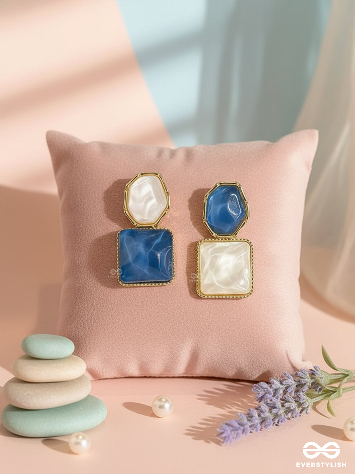 Ocean Duet- Glossy Colorblock Earring