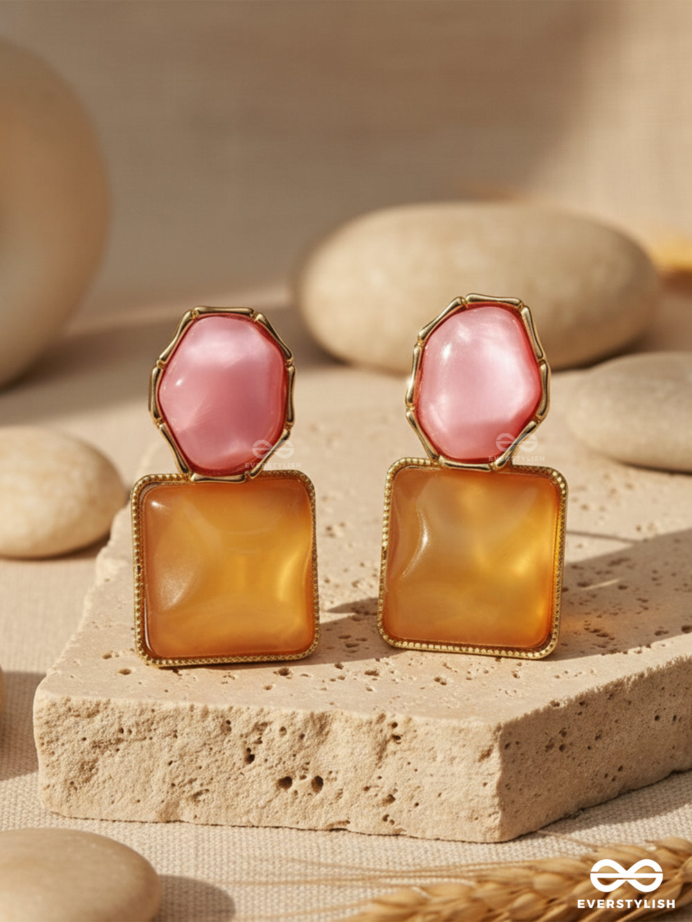 Sunset Pop- Modern Geometric Drops In Warm Hues