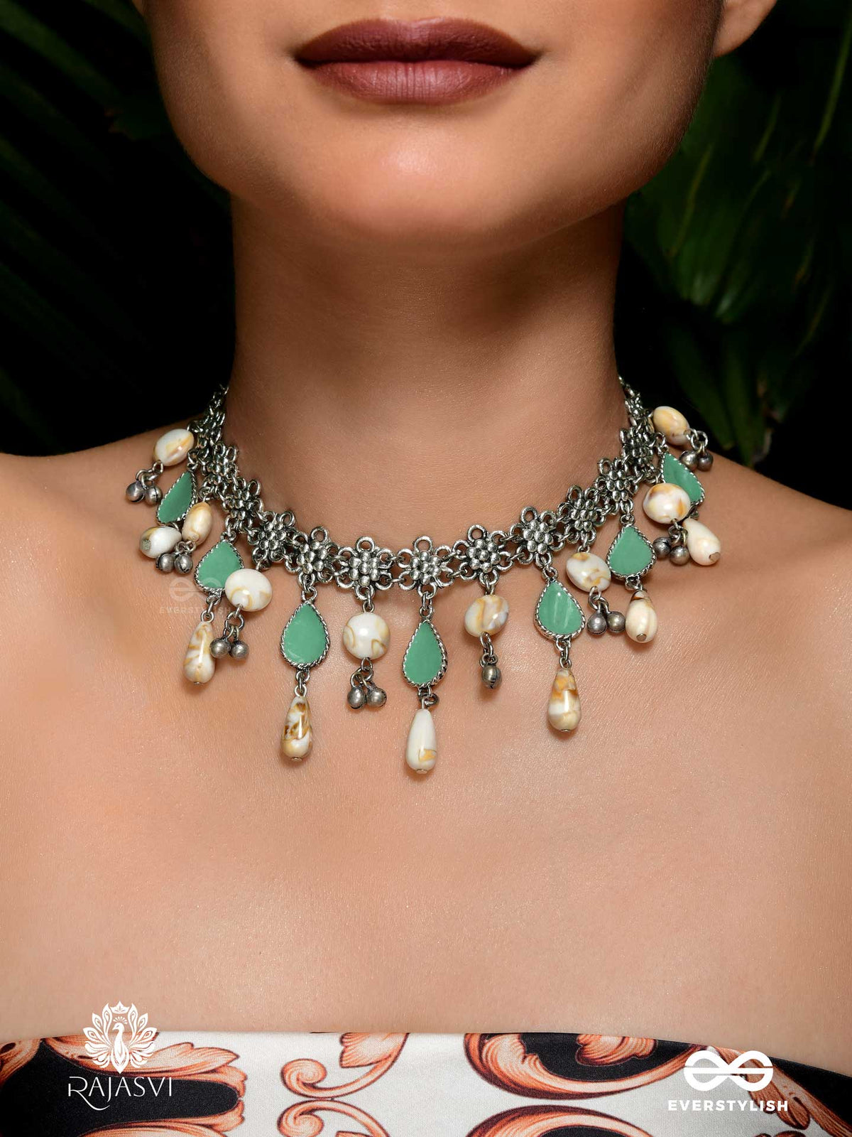 Tribal Grace - Earthy Stone And Oxidised Neckpiece