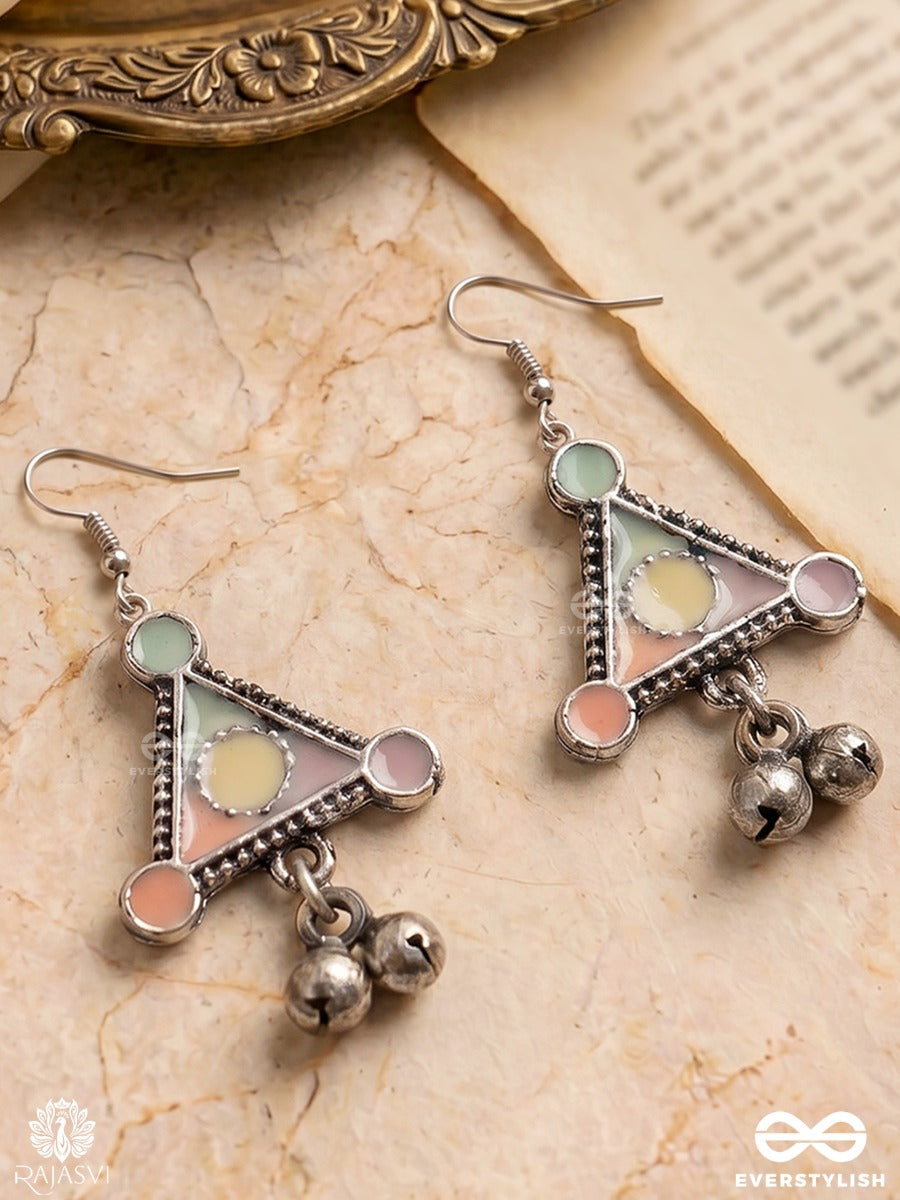 Mystic Prism - Pastel Enamelled Oxidised Earrings