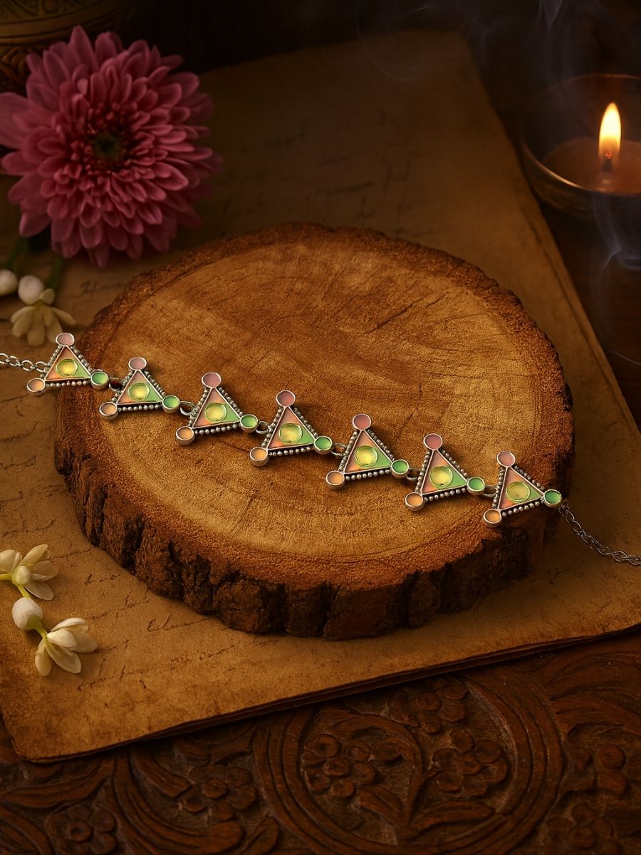 Tribal Triad - Multicolour Enamel Neckpiece