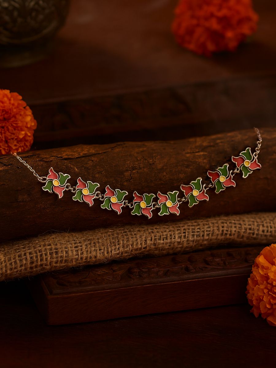 Festive Flurry - Vibrant Petal Link Choker